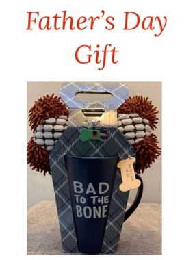🇺🇸 BAD TO THE BONE Gift Mug & Dog Toy NWT